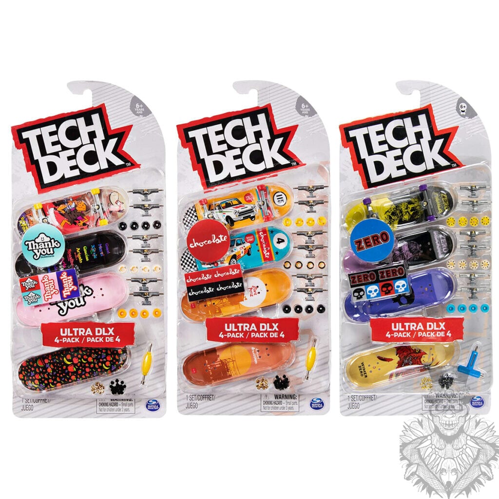 Tech Deck, Ultra DLX Fingerboard 4-Pack, Element Skateboards, Collectible  and Customizable Mini Skateboards, Kids Toy for Ages 6 and Up