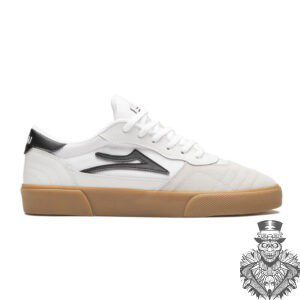 Lakai Cambridge Skate Shoes White Black Suede