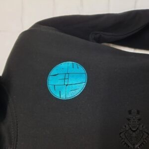 shiny teal foil logo