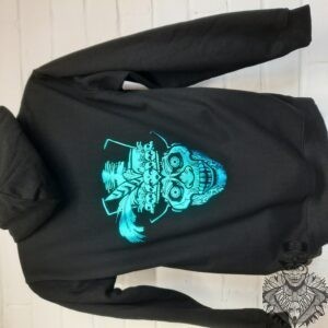 Sk8 or Die Hoodie shiny teal foil