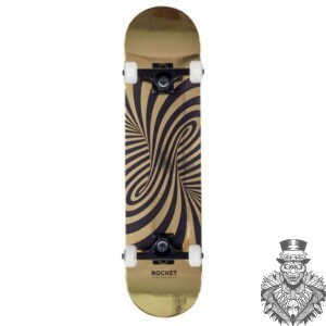 Rocket Complete gold foil skateboard